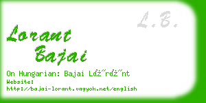 lorant bajai business card